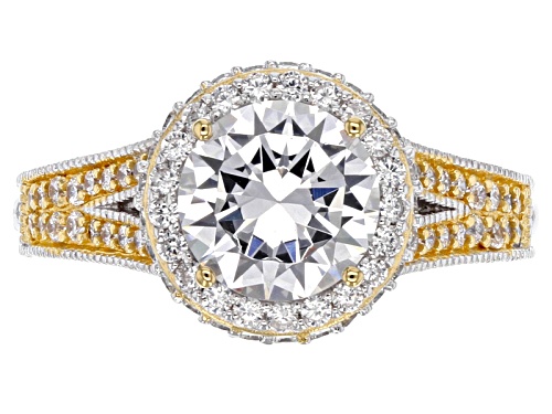Pre-Owned Vanna K ™ For Bella Luce ® 4.15ctw Diamond Simulant Platineve ™ & Eterno ™ Yellow Ring - Size 12