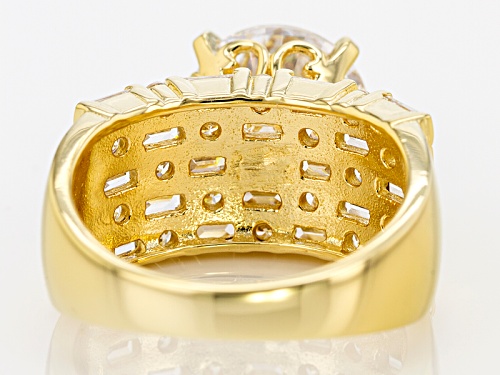 Pre-Owned Bella Luce ® Dillenium Cut 8.48ctw Round Eterno™ 18k Yellow Gold Over Silver Ring (5.58ctw - Size 12