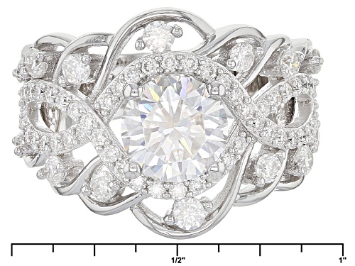 Pre-Owned Moissanite Fire® 2.62ctw Diamond Equivalent Weight Round Platineve™ Ring - Size 5