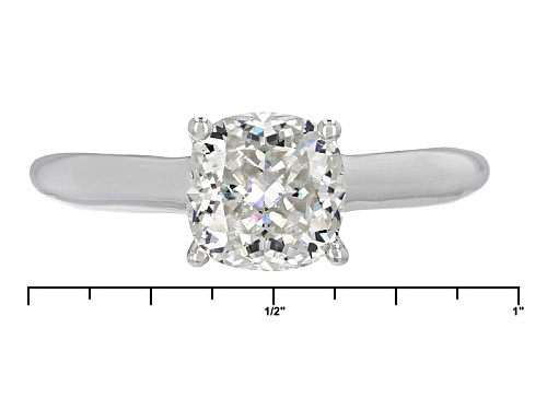 Pre-Owned Moissanite Fire® 3.65ctw Dew Square Cushion Cut  Platineve™ Ring With Band - Size 7