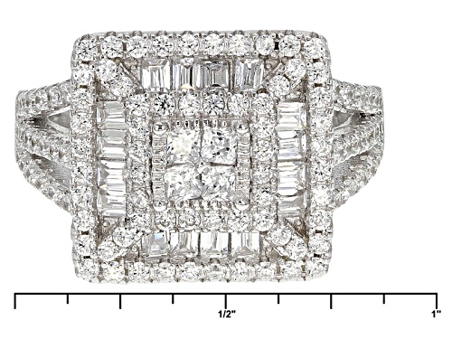 Pre-Owned Bella Luce ® 2.55ctw Rhodium Over Sterling Silver Ring (1.56ctw Dew) - Size 6