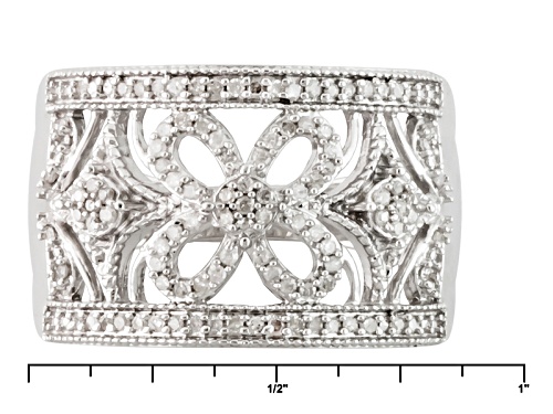 Pre-Owned .33ctw Round White Diamond Rhodium Over Sterling Silver Band Ring - Size 5