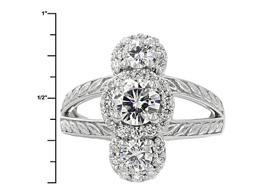 Pre-Owned Moissanite Fire® 1.82ctw Diamond Equivalent Weight Round Platineve™ Ring - Size 5