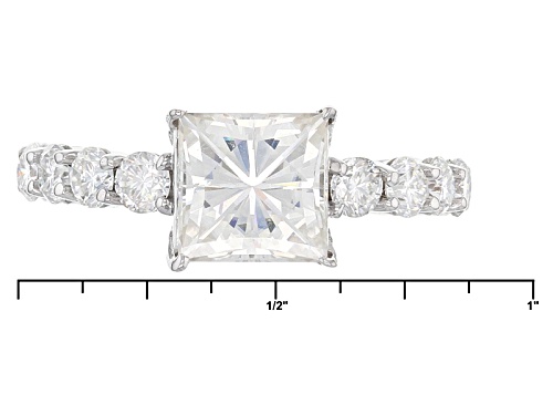 Pre-Owned Moissanite Fire® 2.90ctw Diamond Equivalent Weight Square Brilliant And Round Platineve™ R - Size 7