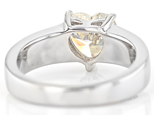 Pre-Owned 2.34ct Heart Shape Strontium Titanate Sterling Silver Solitaire Ring - Size 9