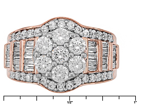 Pre-Owned Bella Luce ® 3.55ctw Diamond Simulant Round & Baguette Eterno ™ Rose Ring (2.48ctw Dew) - Size 5