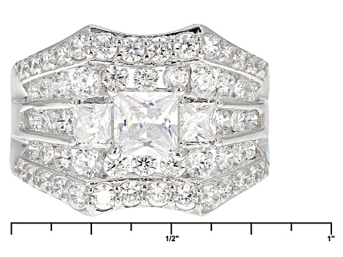 Pre-Owned Bella Luce ® 3.74ctw Diamond Simulant Rhodium Over Sterling Silver Ring (2.28ctw Dew) - Size 6