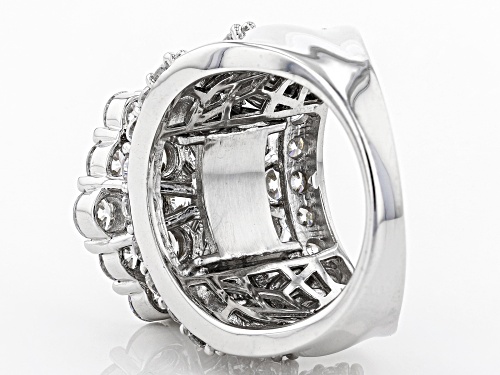 Pre-Owned Bella Luce ® 10.03CTW White Diamond Simulant Rhodium Over Sterling Silver Ring (5.55CTW DE - Size 5