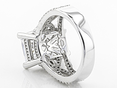 Pre-Owned Charles Winston For Bella Luce ® 16.14ctw Rectangular Octagonal & Round Rhodium Over Silve - Size 10
