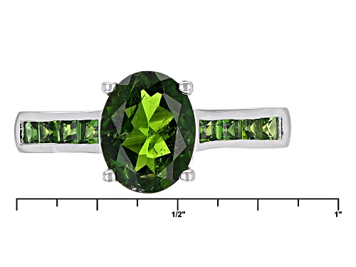 Pre-Owned 2.02ctw Oval And Square Russian Chrome Diopside Sterling Silver Ring - Size 11