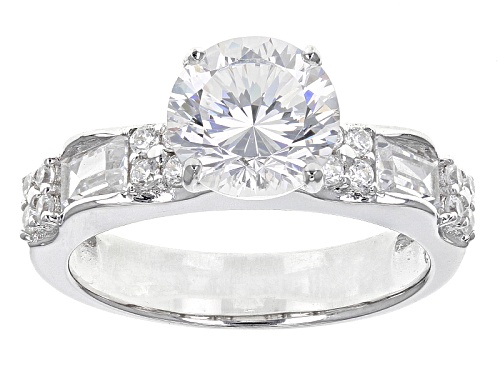 Pre-Owned Bella Luce ® 6.11ctw Dillenium White Diamond Simulant Rhodium Over Sterling Silver Ring Wi - Size 12