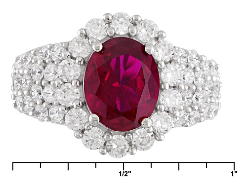 Pre-Owned Bella Luce ® 6.62ctw Lab Created Ruby & White Diamond Simulant Eterno ™ Rose Ring - Size 11