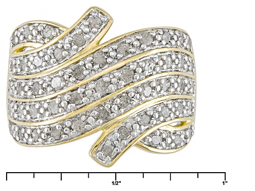 Pre-Owned Engild™ 1.00ctw Round White Diamond 14k Yellow Gold Over Sterling Silver Band Ring - Size 6
