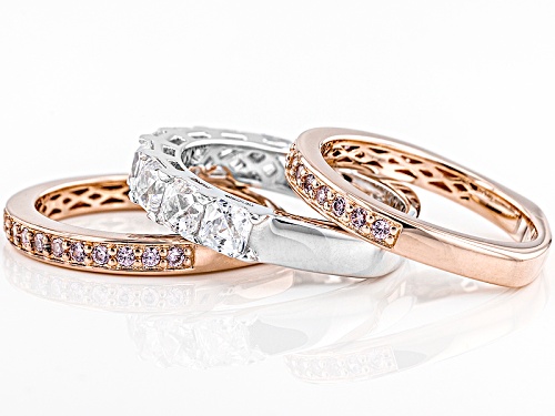 Pre-Owned Tycoon For Bella Luce ® 5.14ctw White/Pink Diamond Simulants Platineve™& Eterno™ Rose Ring - Size 7