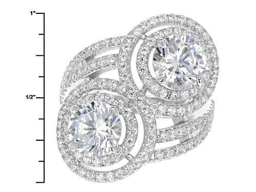 Pre-Owned Bella Luce ® 5.38ctw Rhodium Over Sterling Silver Ring (3.26ctw Dew) - Size 5