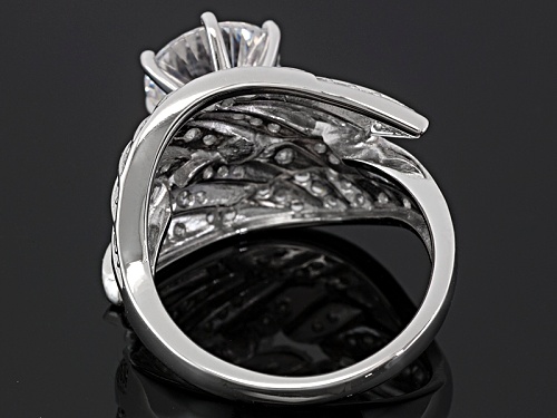 Pre-Owned Bella Luce ® Dillenium Cut 5.92ctw Rhodium Over Sterling Silver Angel Wing Ring - Size 8
