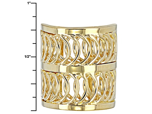 Pre-Owned Moda Al Massimo® 18k Yellow Gold Over Bronze Wide Circle Link Band Ring - Size 4.5
