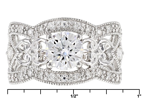 Pre-Owned Moissanite Fire® 1.62ctw Diamond Equivalent Weight Round Platineve™ Ring - Size 6