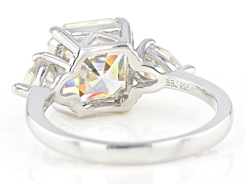 Pre-Owned 5.75CTW OCTAGONAL ASSCHER CUT AND PEAR SHAPE STRONTIUM TITANATE RHODIUM OVER SILV - Size 6