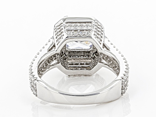 Pre-Owned Bella Luce ® 5.23ctw Rhodium Over Sterling Silver Ring (3.96ctw DEW) - Size 6