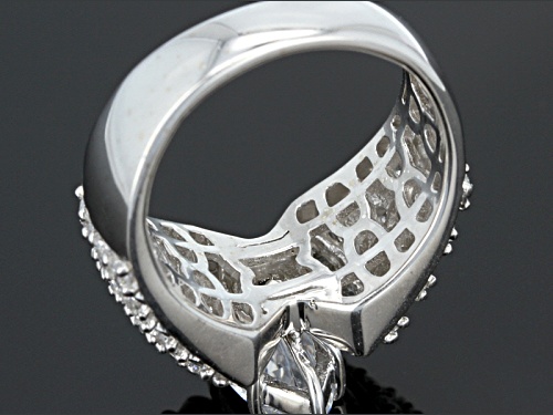 Pre-Owned Bella Luce ® 5.05ctw Marquise, Round And Baguette Rhodium Over Sterling Silver Ring - Size 7