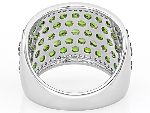 Pre-Owned 4.25ctw Russian Chrome Diopside With .30ctw White Zircon Rhodium Over Sterling Silver Band - Size 7