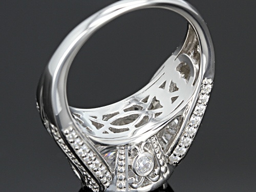 Pre-Owned Bella Luce ® 9.93ctw Round And Baguette Rhodium Over Sterling Silver Ring - Size 5