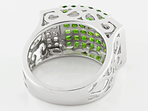 Pre-Owned .86ctw Round Chrome Diopside With .46ctw Round White Zircon Sterling Silver Ring - Size 5