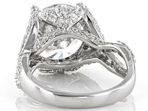 Pre-Owned Bella Luce ® Dillenium 12.80ctw Round Rhodium Over Sterling Silver Ring - Size 5