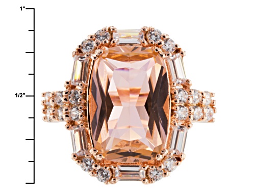 Pre-Owned Bella Luce ® Esotica ™ 9.56ctw Morganite & Diamond Simulants Eterno ™ Rose Ring - Size 12