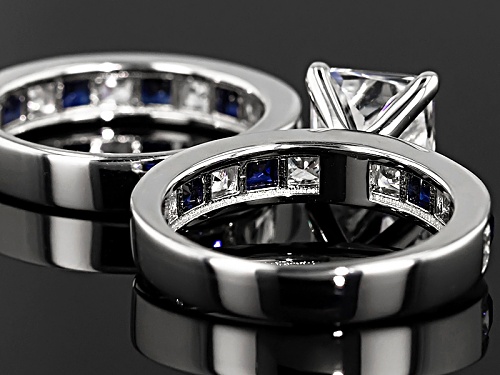 Pre-Owned Charles Winston For Bella Luce ® 6.98ctw Scintillant Cut ® Rhodium Over Silver Ring With B - Size 12