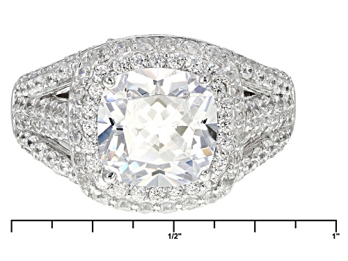 Pre-Owned Vanna K ™ For Bella Luce ® 7.38ctw White Diamond Simulant Platineve ™ Ring (5.87ctw Dew) - Size 12