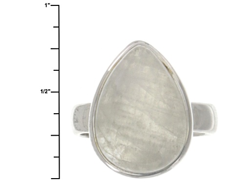 Pre-Owned Artisan Gem Collection Of India, 18x13mm Pear Shape Cabochon Rainbow Moonstone Silver Soli - Size 6