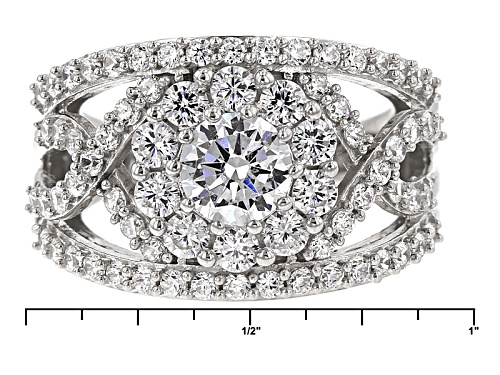 Pre-Owned Michael O' Connor For Bella Luce ®Diamond Simulant Rhodium Over Sterling Silver & Eterno™ - Size 10