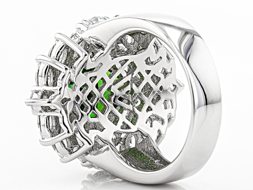 Pre-Owned Charles Winston For Bella Luce ® 9.00ctw Emerald & Diamond Simulants Rhodium Over Silver R - Size 12