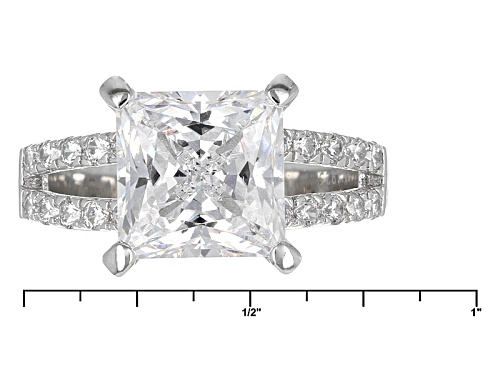 Pre-Owned Charles Winston For Bella Luce ® 7.40ctw White Diamond Simulant Rhodium Over Sterling Ring - Size 12