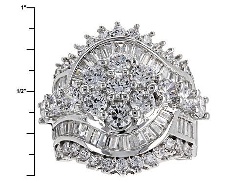 Pre-Owned Bella Luce ® 6.77ctw Diamond Simulant Rhodium Over Sterling Silver Ring (4.71ctw Dew) - Size 6