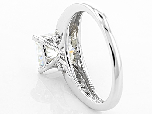 Pre-Owned Moissanite Fire® 2.90ctw Dew Radiant Cut And Round Platineve™ Ring - Size 7