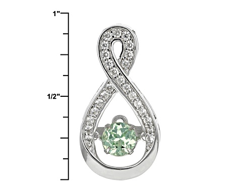 .45ct Dancing Round Tsavorite And .23ctw Round White Zircon Sterling Silver Pendant With Chain
