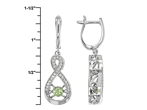 .46ctw Round Tsavorite With .35ctw Round White Zircon Sterling Silver Earrings