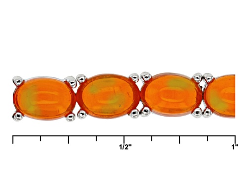 2.96ctw Oval Orange Ethiopian Opal Silver Sliding Adjusts Approximately 6