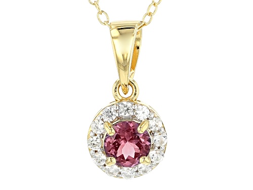 .51ct Color Shift Garnet With .21ctw White Zircon 18k Gold Over Sterling Silver Pendant With Chain