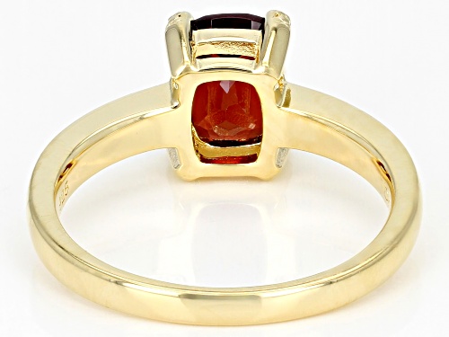 1.70ct Vermelho Garnet™ With 0.02ctw White Diamond Accent 18k Yellow Gold Over Silver Ring - Size 6