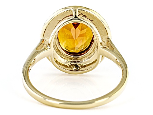 1.91ct Oval Madeira Citrine With Orange Enamel 18k Yellow Gold Over Sterling Silver Ring - Size 6