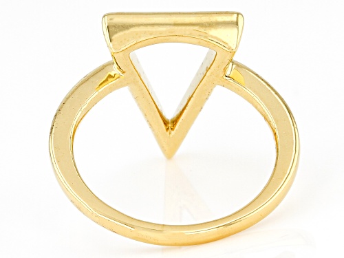 18k Yellow Gold Over Sterling Silver Triangle Ring - Size 8