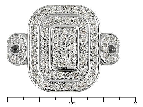 .63ctw Round White Diamond 10k White Gold Ring - Size 6