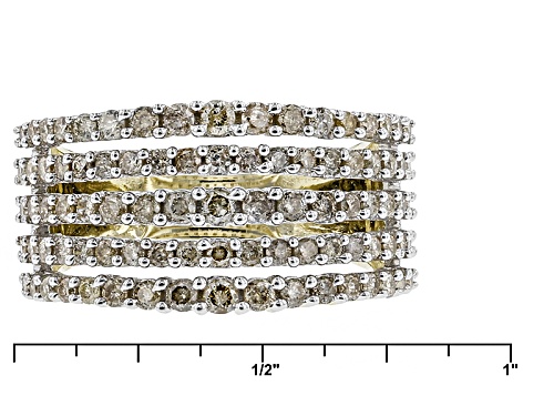 1.00ctw Round White Diamond 10k Yellow Gold Ring - Size 6