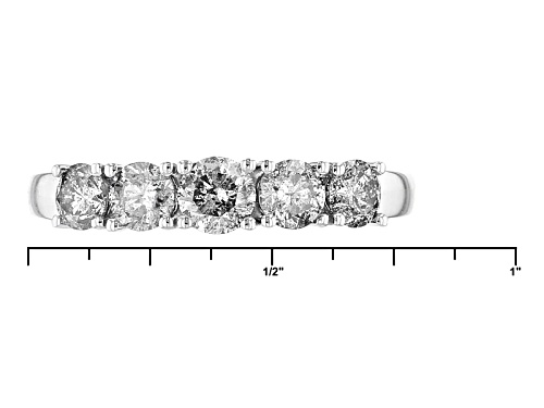 1.02ctw Round White Diamond 10k White Gold Ring - Size 8