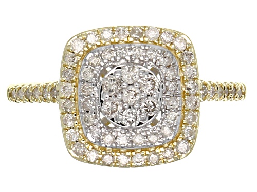 .50ctw Round White Diamond 10k Yellow Gold And Rhodium Over 10k Yellow Gold Ring - Size 8