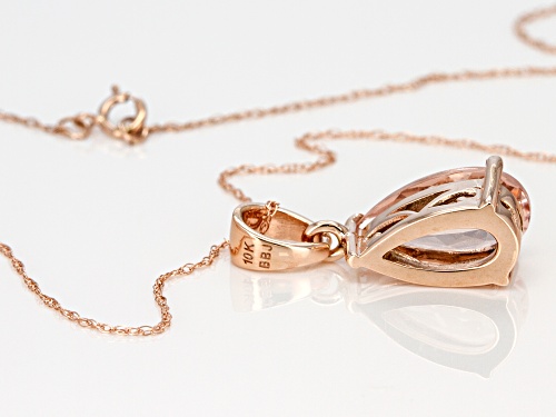 2.32ct Peach Pear Shape Cor-De-Rosa Morganite™ Solitaire 10k Rose Gold Pendant With Chain